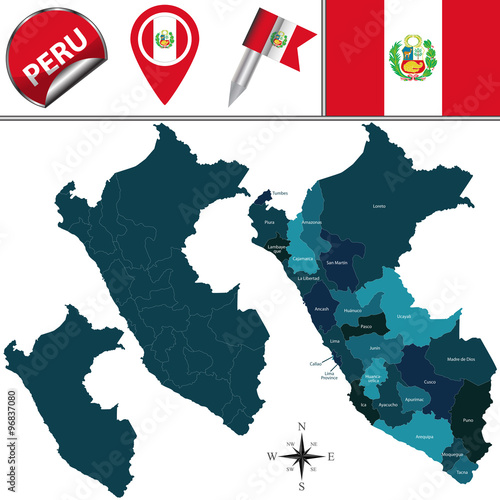 Map of Peru photo