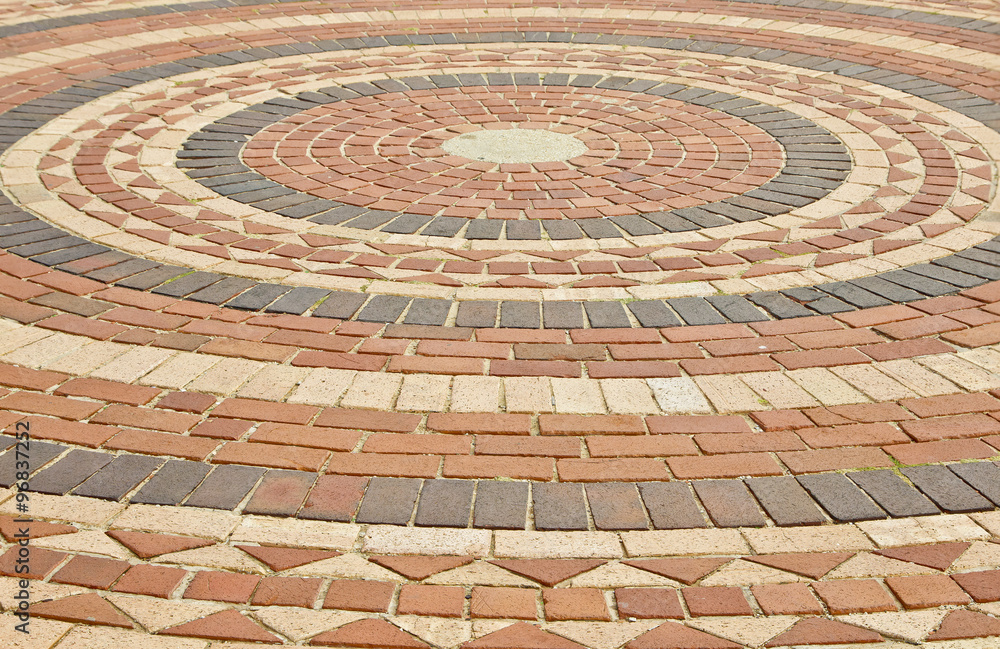 Circular brick paving