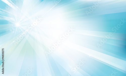 Vector blue background with rays and lights.
