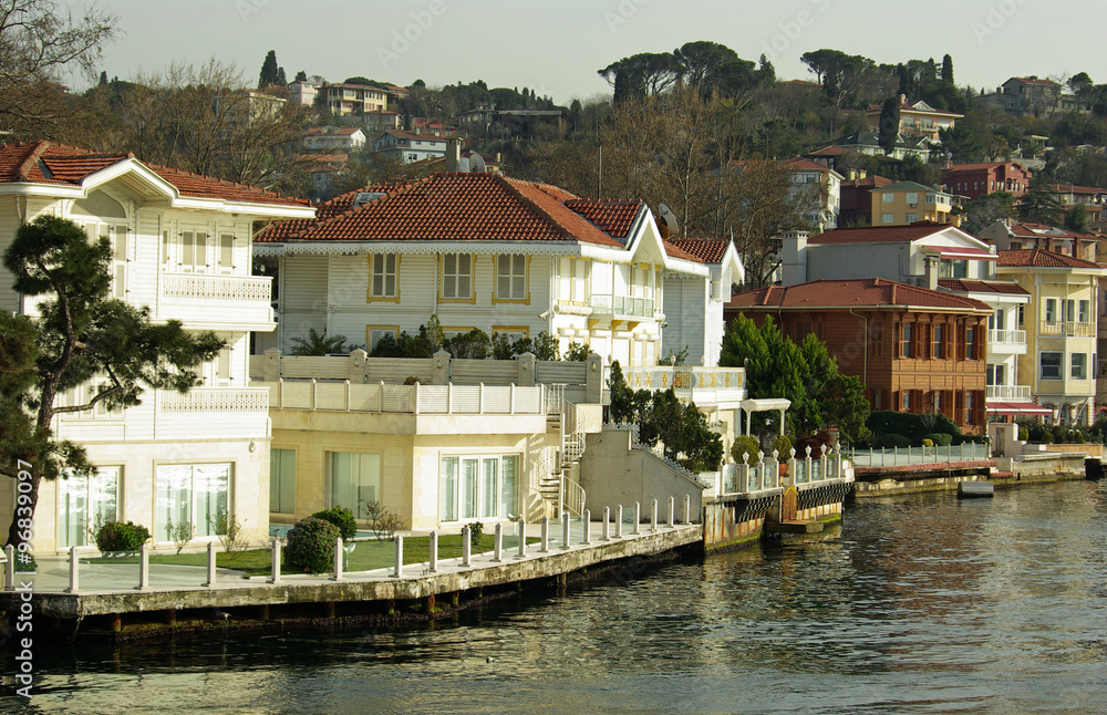 Istanbul, maisons ottomanes des rives du Bosphore, Turquie