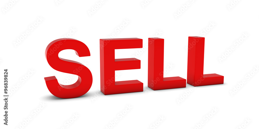SELL Red 3D Text Isolated on White with Shadows SELL Red 3D Text Isolated on White with Shadows