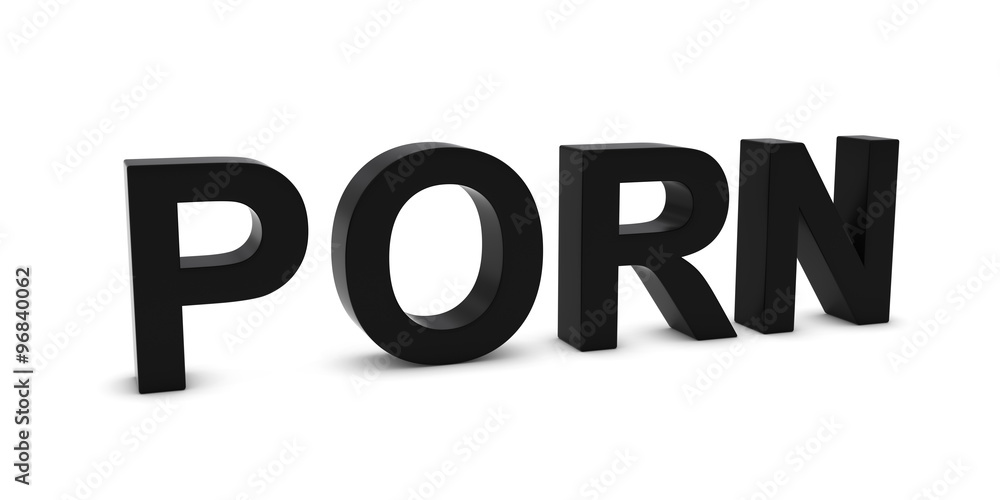 PORN Black 3D Text Isolated on White with Shadows Stock Illustration |  Adobe Stock