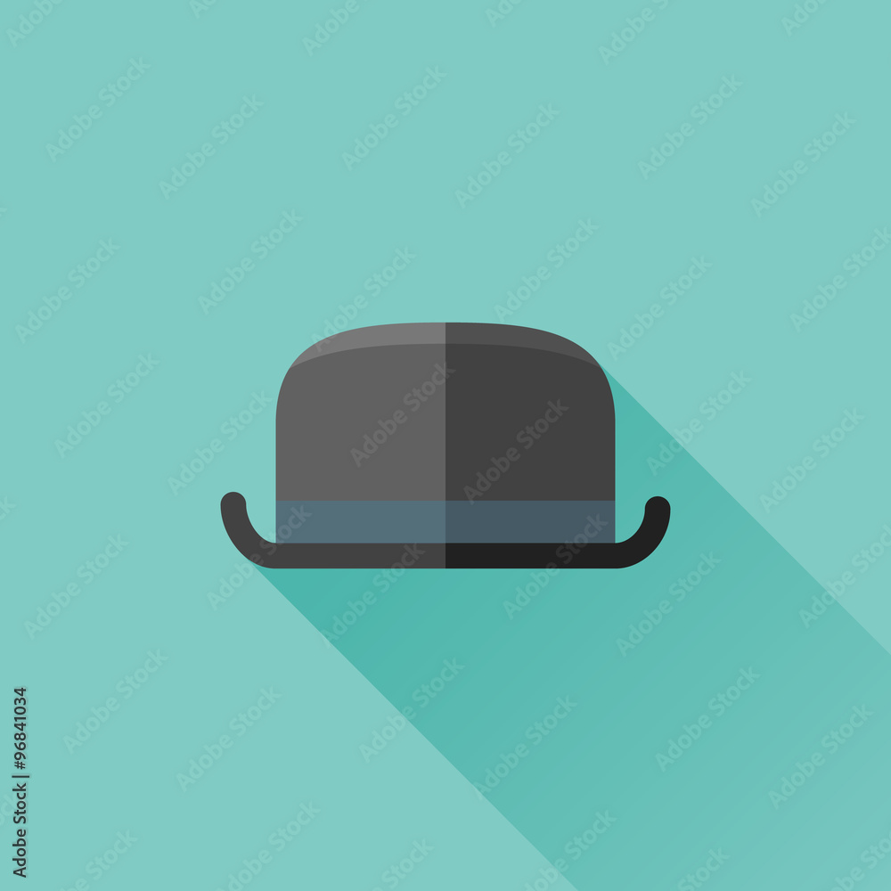 Bowler hat flat icon