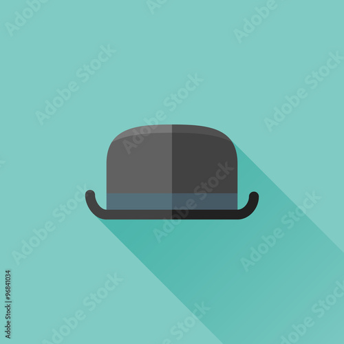 Bowler hat flat icon