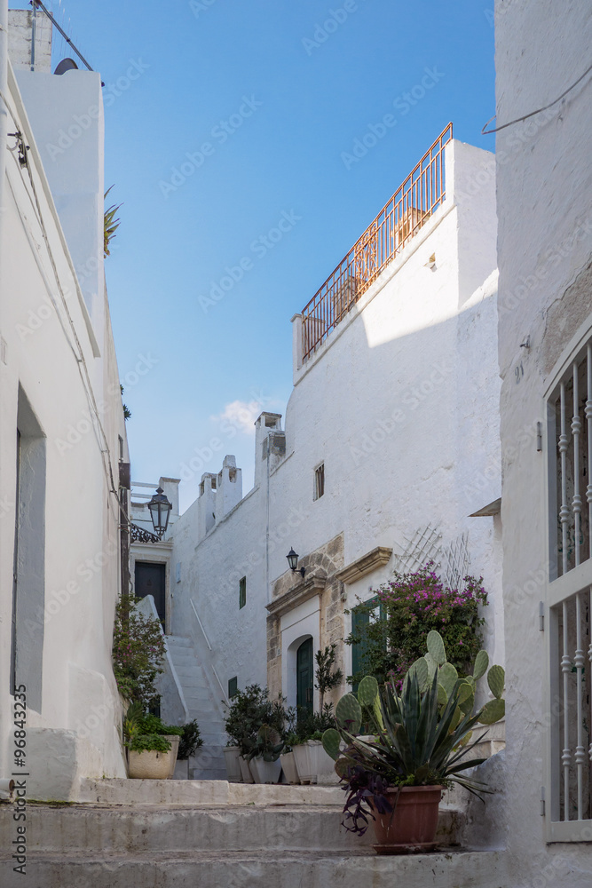 Alley of the old town of Ostuni - Apulia, Italy