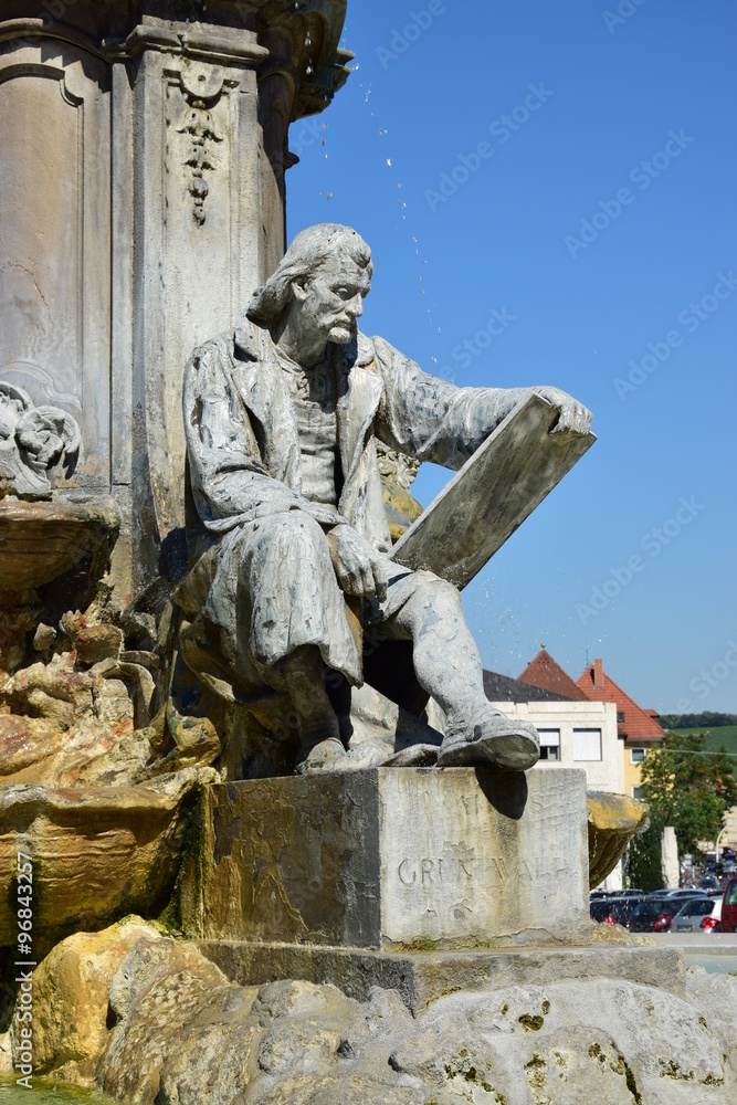 Naklejka premium View in the city of Würzburg, Bavaria, region Lower Franconia, Germany