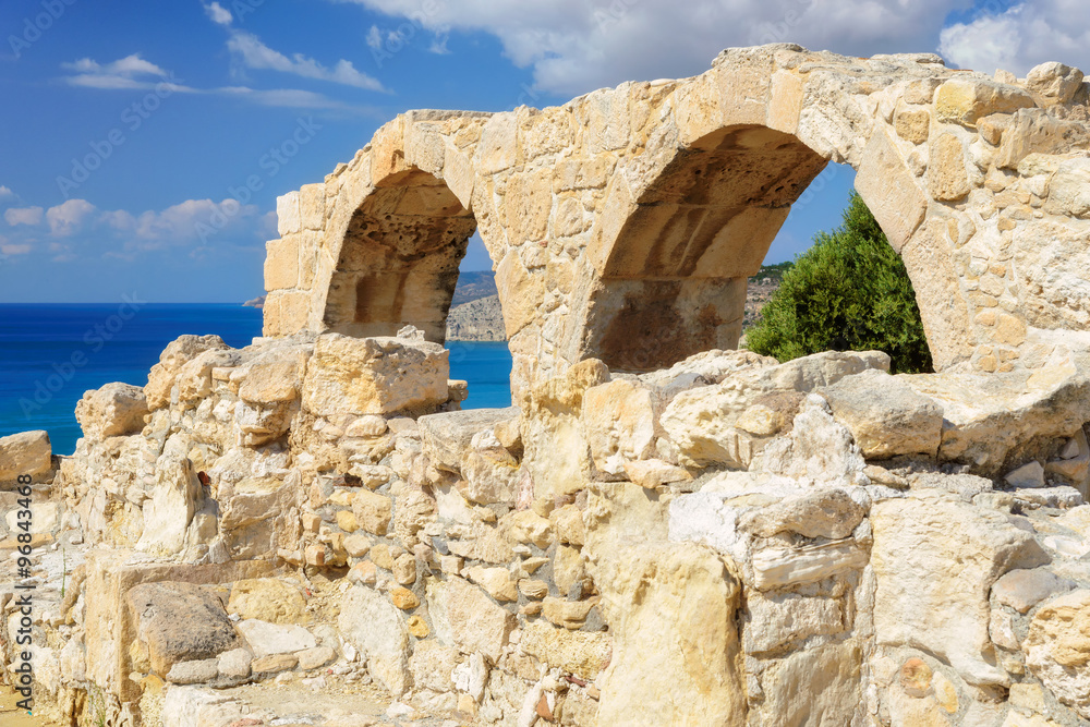 Roman arch at Kourion ruins. Limassol District, Limassol
