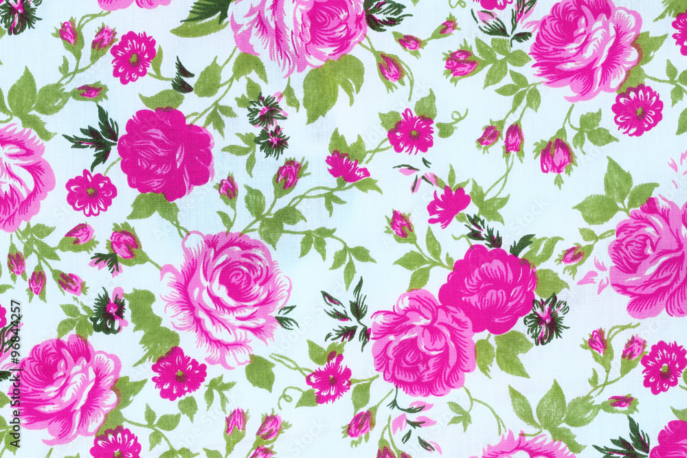 Fototapeta vintage style of tapestry flowers fabric pattern background