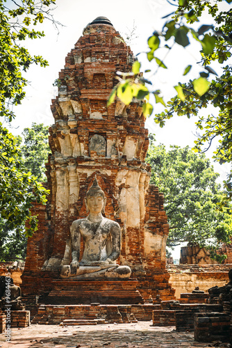Ancient Buddha statue  in Ayutthaya  Thailand
