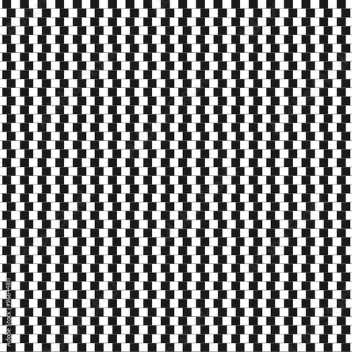 Optical illusion - vertical parallel lines made from small black and white pillows