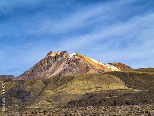 beautiful crater of Volcano Tunupa in Bolivia