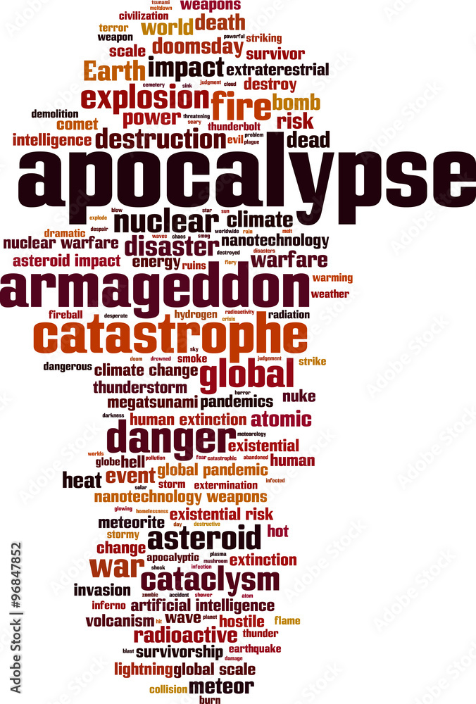 Apocalypse word cloud concept. Vector illustration