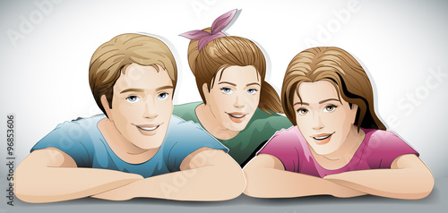 happy family / smiling family with child 