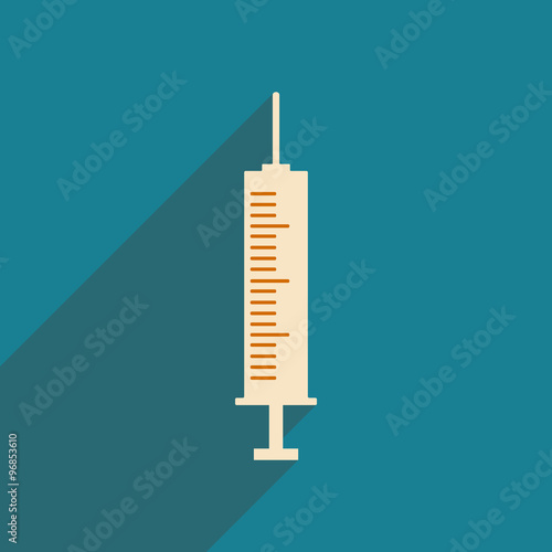 Flat with shadow icon and mobile applacation hypodermic