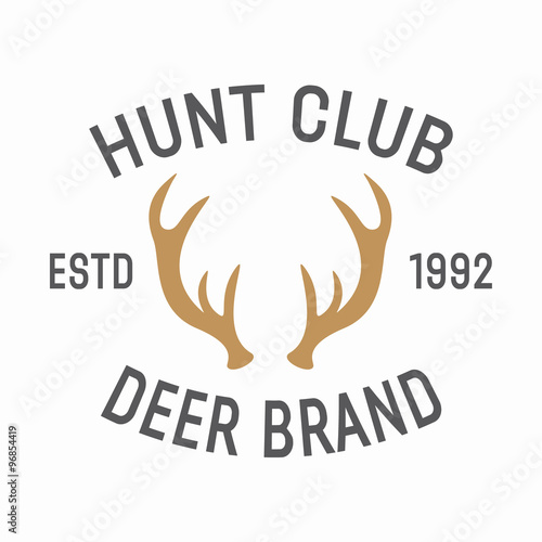 Vector hunting vintage emblem design template
