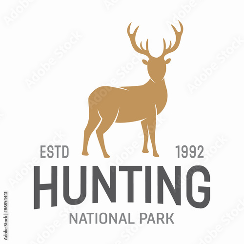 Deer hunters club label or logo template