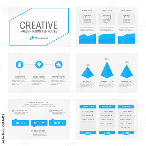 Vector template for multipurpose presentation slides with graphs and charts. Infographic element and symbol icon template. Powerpoint templates and themes