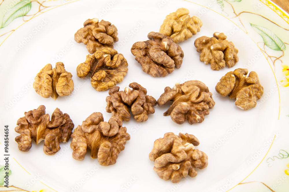 Walnuts on a plate Walnuts on a plate