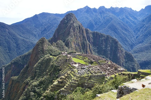 View of the ancient Inca City of Machu Picchu, Peru