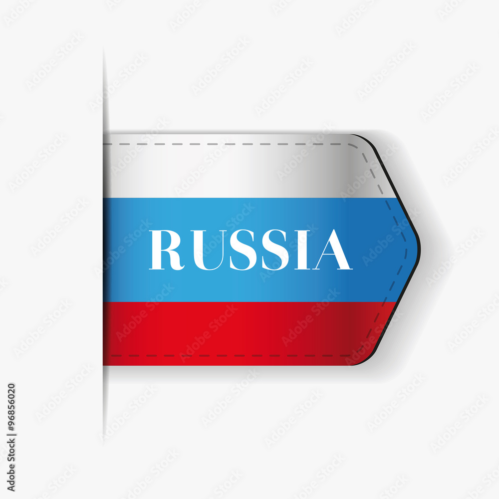 Russia flag vector ribbon
