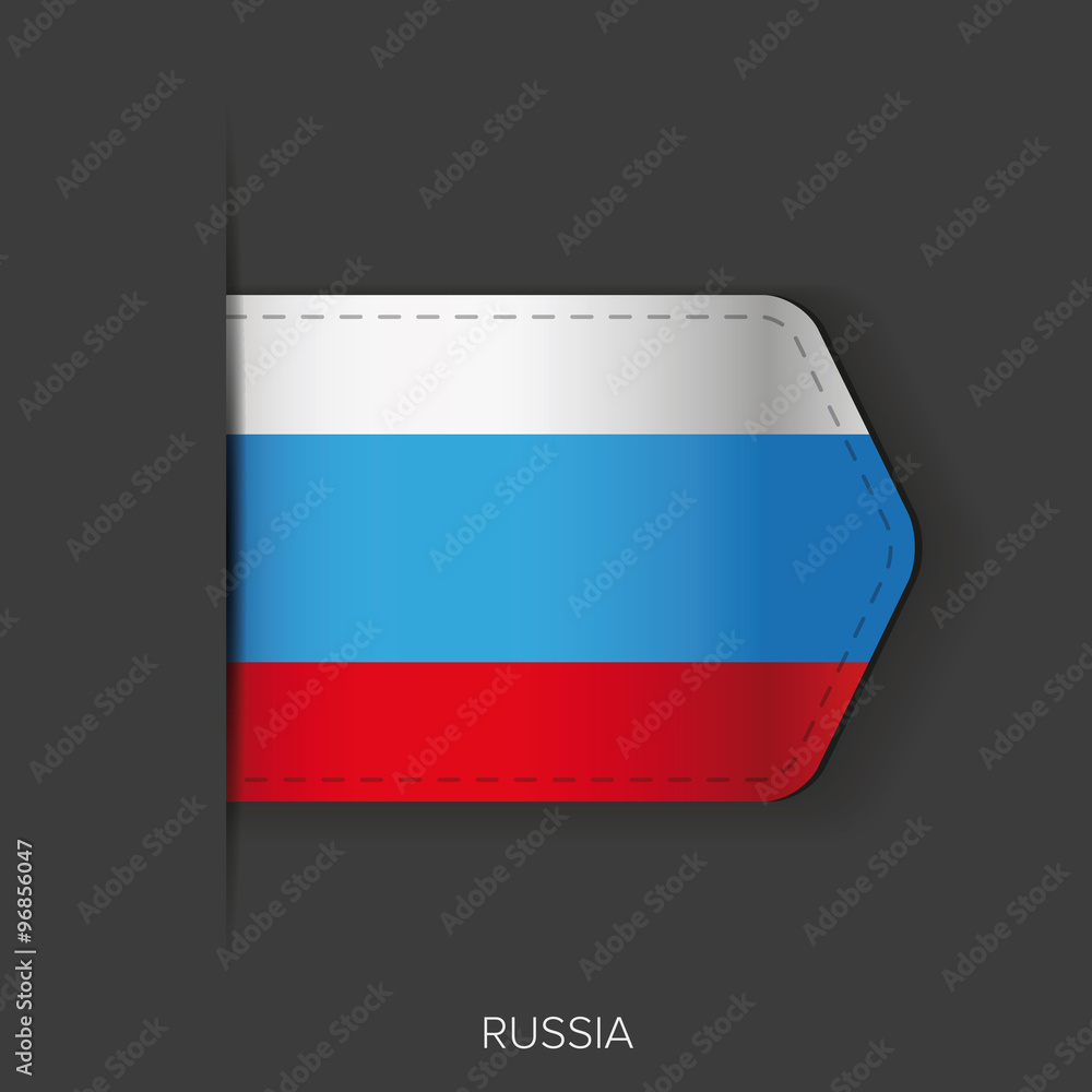 Russia flag vector ribbon