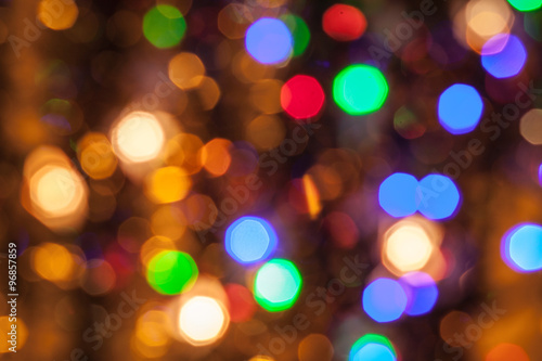 Christmas background of colored Christmas lights