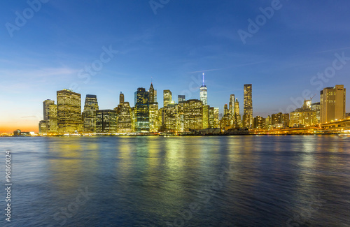Manhattan waterfront at night