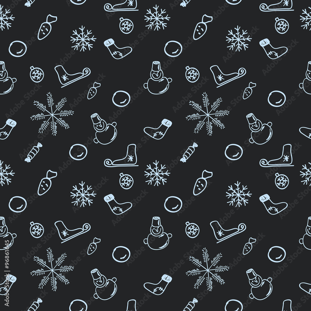 Seamless dark pattern for Christmas and New Year Seamless dark pattern for Christmas and New Year