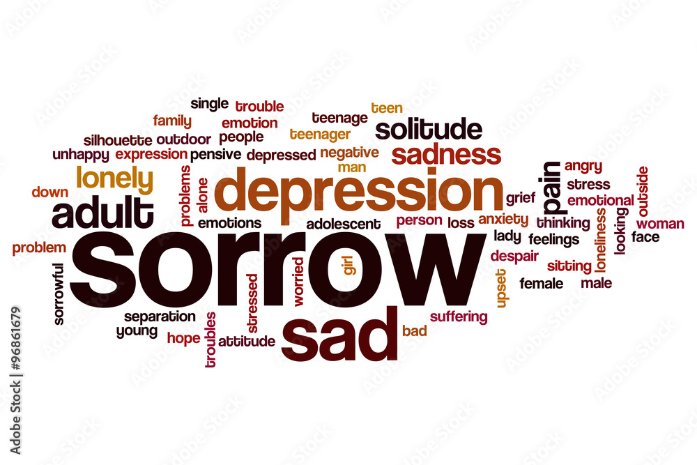 Fototapeta premium Sorrow word cloud concept
