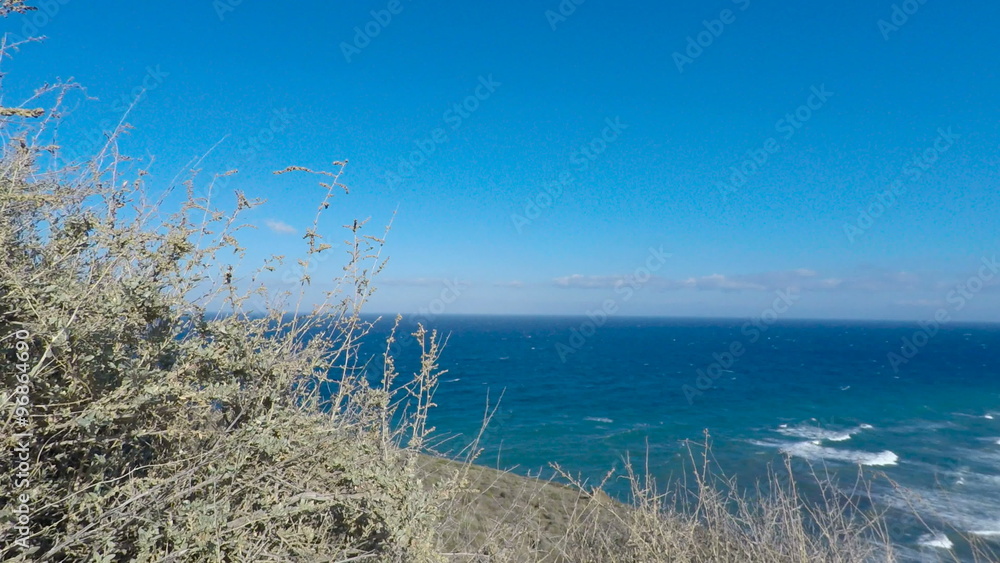 wild beach on santorini island