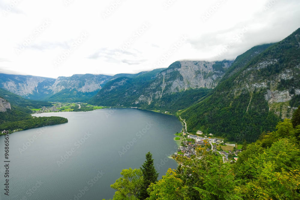 Scenic landscape view of Hallstatt, Austria Scenic landscape view of Hallstatt, Austria