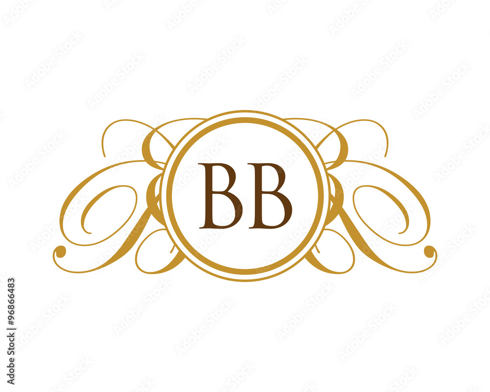Obraz premium BB Luxury Ornament initial Logo