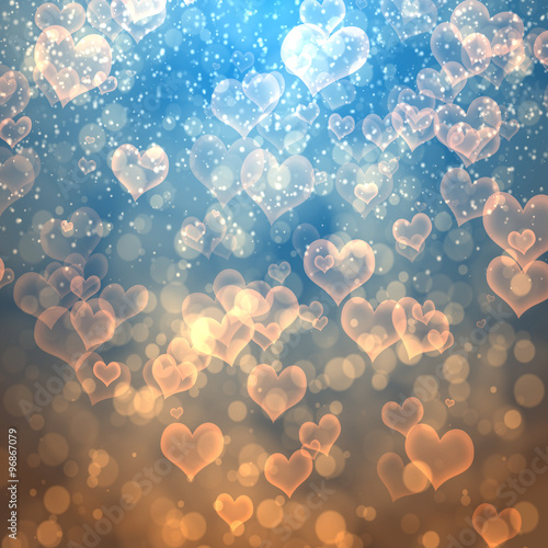 Abstract heart fprm bokeh background photo