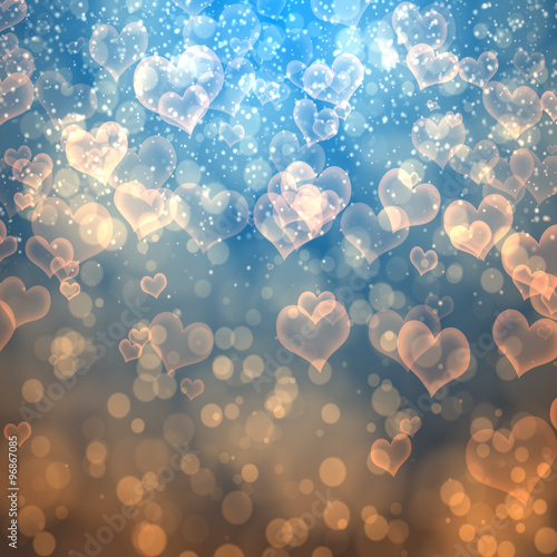 Abstract heart fprm bokeh background photo