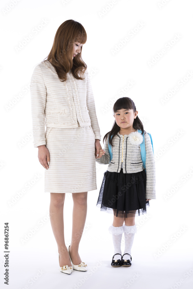 新入学の親子 新入学の親子
