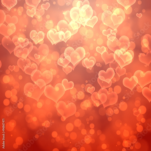 Abstract heart fprm bokeh background photo