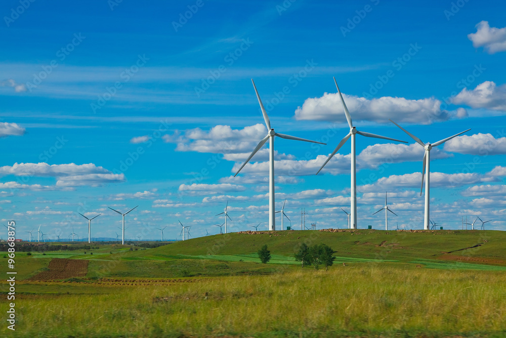 Eco wind power generator on the grassland Eco wind power generator on the grassland