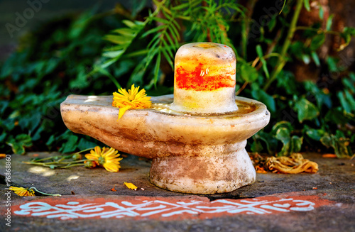 Shiva lingam in Krishna temple, Kullu Valley, India