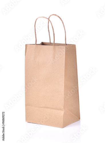 Paper bag blank on white background