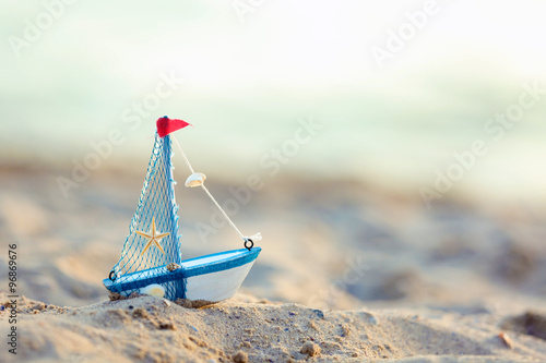 A little yacht on the seashore