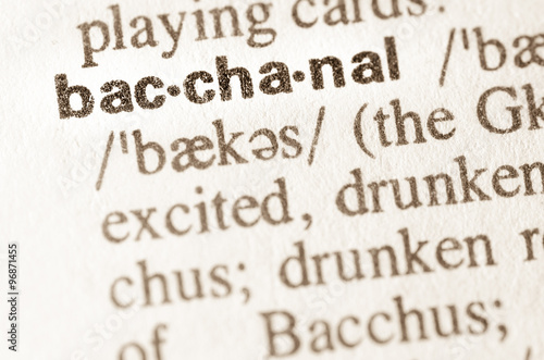 Dictionary definition of word bachanal