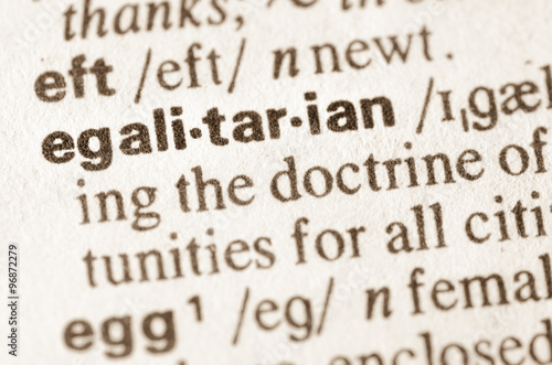 Dictionary definition of word egalitarian