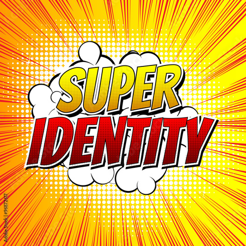 Fototapeta Super identity - Comic book style word on comic book abstract background.