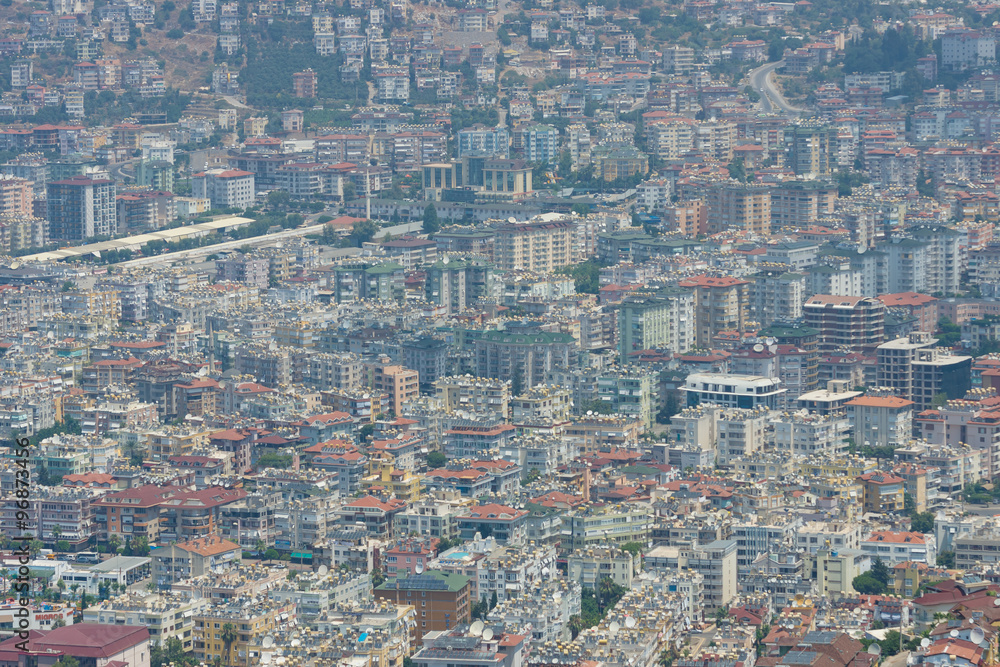 Hauses in the central districts of Alanya. Turkey
