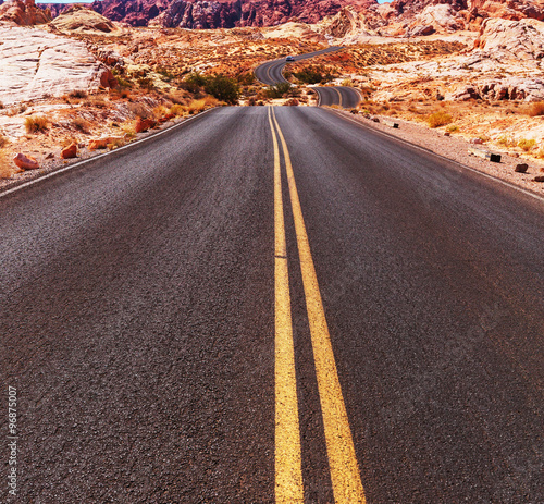 Road in prairie photo