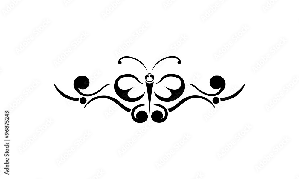 tribal butterfly tattoo design Stock Vector | Adobe Stock