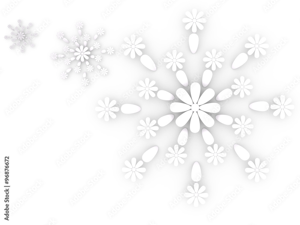 Snowflakes, 3D illustration Snowflakes, 3D illustration