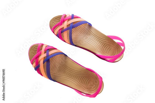 Pink Sandals isolated on white background