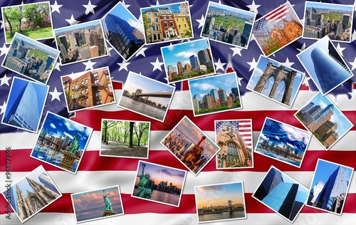 New York landmarks collage 
