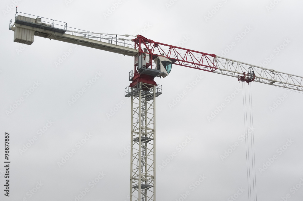 Focus on crane at work Focus on crane at work